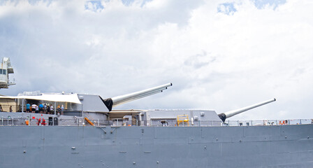 USS Missouri 16 inch Guns, Pearl Harbor, Honolulu, Hawaii, USA