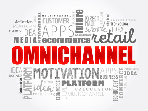 Omnichannel word cloud, business concept background