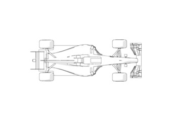 Silhouette F1 Car Vector