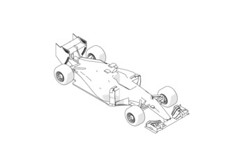 Silhouette F1 Car Vector