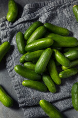 Raw Green Organic Mini Cucumbers