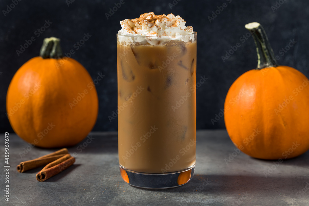 Canvas Prints refreshing cold pumpkin spice iced latte