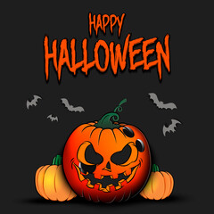 Happy Halloween. Template bowling design. Bowling balls in the form of a pumpkins on an isolated background. Pattern for banner, poster, greeting card, flyer, party invitation. Vector illustration