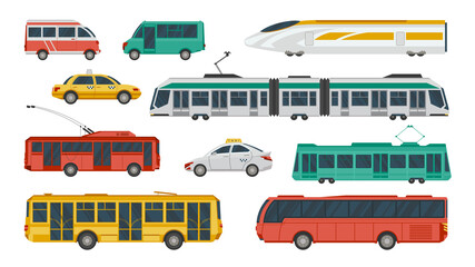 Public Transport Color Icon Set