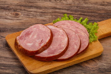Slices of pork meat ham