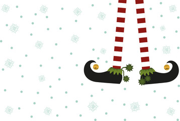 Leprechaun feet and snowflakes in winter