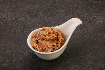 Canned tuna fillet for salad