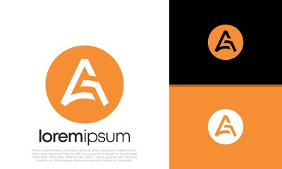 Initials AG. GA logo design. Initial Letter Logo. Innovative high tech logo template.