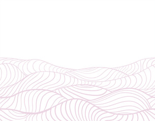 Minimalistic vector background with line drawn landscape. Stylized surface shape. hand drawn picture for coloring.