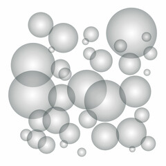 Gray 3D background with volumetric balls for the cover. White texture design template with abstract modern pattern. 