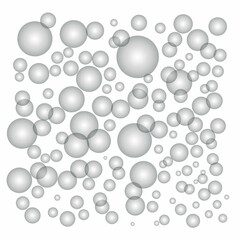 Gray 3D background with volumetric balls for the cover. White texture design template with abstract modern pattern. 