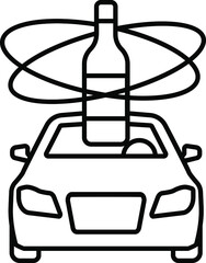Obraz premium line vector icon, car accident, Drunk Driver