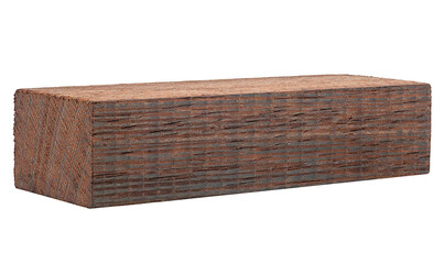 Wooden plank isolated on a white background. Wenge wood.