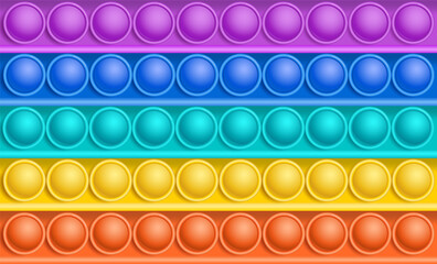 Antistress sensory toy  background. Colorful silicone toy for fidgets. Vector illustration