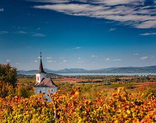 Nice chapel at Balatonlelle, Hungary in autumn