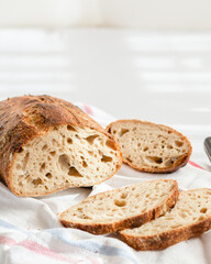 sliced bread on the table