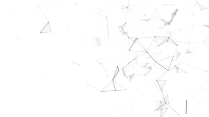 Abstract geometric background with connecting points and lines. Abstract white digital background. Network concept. Big data complex with compounds. 3D rendering.