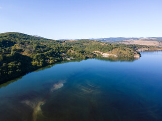Aerial view of Pchelina Reservoir, Bulgaria