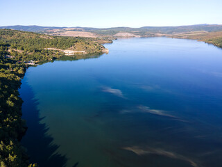 Aerial view of Pchelina Reservoir, Bulgaria