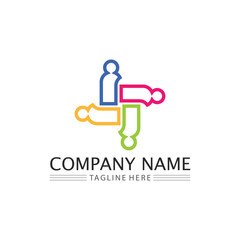 People logo, Team, Succes people work, Group and Community, Group Company and Business logo vector and design Care, Family icon Succes logo