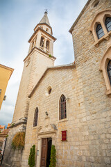 Fototapeta na wymiar Saint Ivan Church in Budva's old town, Montenegro. 