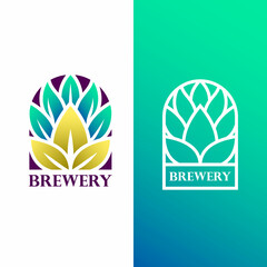 Brewery gradient logo design template
