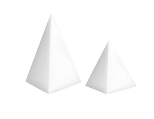 Matte white pyramid geometry figure for teaching in school vector illustration on white background