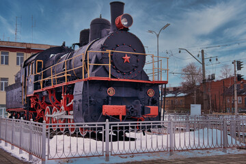 Saint-Petersburg. This is a monument to a steam locomotive.
