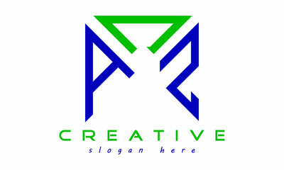 geometric monogram letters ACZ logo design vector, business logo, icon shape logo, rectangle squire polygon letters modern unique minimalist creative logo design, vector template