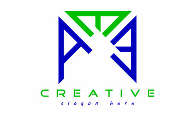 geometric monogram letters AEE logo design vector, business logo, icon shape logo, rectangle squire polygon letters modern unique minimalist creative logo design, vector template