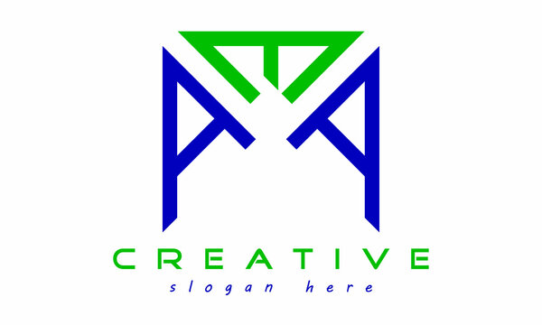 geometric monogram letters AEA logo design vector, business logo, icon shape logo, rectangle squire polygon letters modern unique minimalist creative logo design, vector template