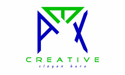 geometric monogram letters AEX logo design vector, business logo, icon shape logo, rectangle squire polygon letters modern unique minimalist creative logo design, vector template
