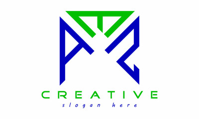 geometric monogram letters AEZ logo design vector, business logo, icon shape logo, rectangle squire polygon letters modern unique minimalist creative logo design, vector template