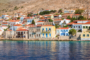 The picturesque island of Halki near Rhodes, part of the Dodecanese island chain, Greece