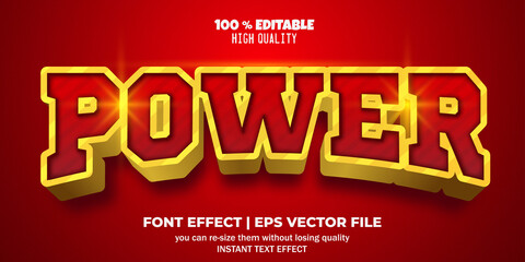 editable text effect power style © salwani