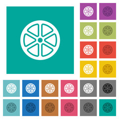 Lemon slice alternate square flat multi colored icons