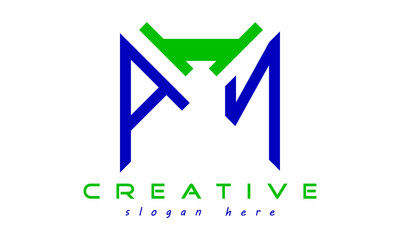 geometric monogram letters AIN logo design vector, business logo, icon shape logo, rectangle squire polygon letters modern unique minimalist creative logo design, vector template