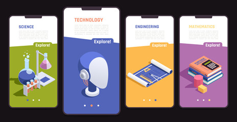 STEM Education Online Smartphones Set © Macrovector