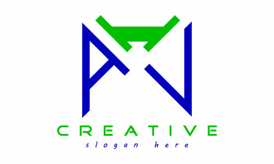 geometric monogram letters AIV logo design vector, business logo, icon shape logo, rectangle squire polygon letters modern unique minimalist creative logo design, vector template