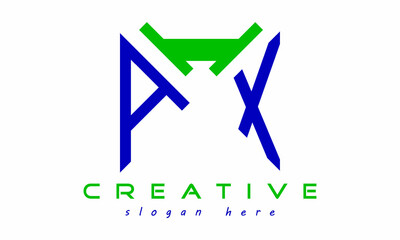 geometric monogram letters AIX logo design vector, business logo, icon shape logo, rectangle squire polygon letters modern unique minimalist creative logo design, vector template