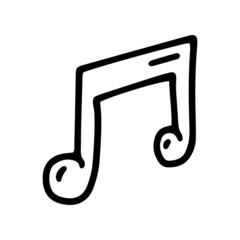 melody note line vector doodle simple icon