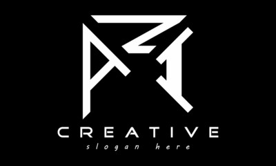 geometric monogram letters ANI logo design vector, business logo, icon shape logo, rectangle squire polygon letters modern unique minimalist creative logo design, vector template