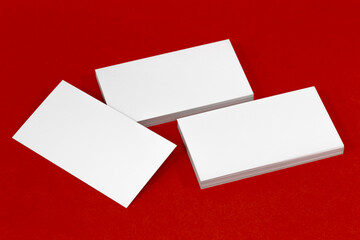 business card on red mockup