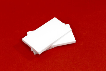 business card on red mockup