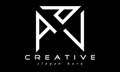 geometric monogram letters APV logo design vector, business logo, icon shape logo, rectangle squire polygon letters modern unique minimalist creative logo design, vector template
