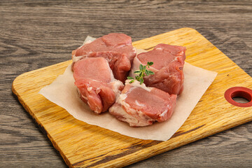 Raw pork tenderloin for cooking