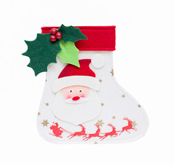 Gift sock isolated on a white background.
