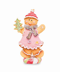 Gingerbread man isolated on a white background.