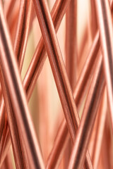 Copper wire raw materials metals industry and stock market concept