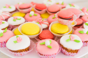 closeup of a cupcakes on a plate
